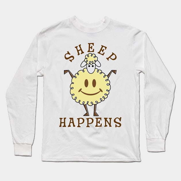 Sheep Happens Long Sleeve T-Shirt by FunkeeMunkee